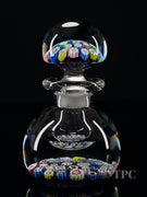 John Deacons Glass Art Paperweight Bottle Complex Closepack Millefiori on Amethyst