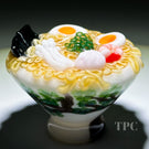 Aaron Rovner Buck 2024 Glass Art Sculptural Paperweight Large Loaded Bowl of Ramen
