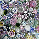 Damon MacNaught 2025 Magnum Glass Art Paperweight Complex Closepack Millefiori w/ Space Invader