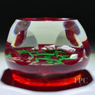 Perthshire 1986 Glass Art Paperweight Flamework White Rose for the Royal Wedding