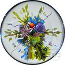 Ken Rosenfeld 2025 Glass Art Paperweight Double-Sided Flamework Flower Bouquet
