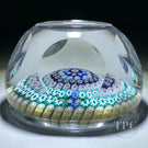 Whitefriars 1977 Faceted Glass Art Paperweight Colorful Concentric Millefiori