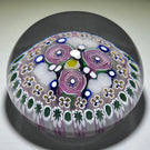 Damon MacNaught 2025 Glass Art Paperweight Patterned Concentric Complex Millefiori with Roses