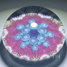 Michael Hunter 2019 Glass Art Paperweight Patterned Complex Millefiori with Roses