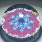 Michael Hunter 2019 Glass Art Paperweight Patterned Complex Millefiori with Roses