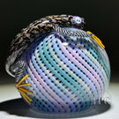 Michael Hunter 2025 Glass Art Paperweight Daftie Clad Lizard Pastel Reticello Crown