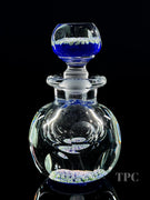 St. Kilda Glass Art Paperweight Bottle Concentric Millefiori on Blue