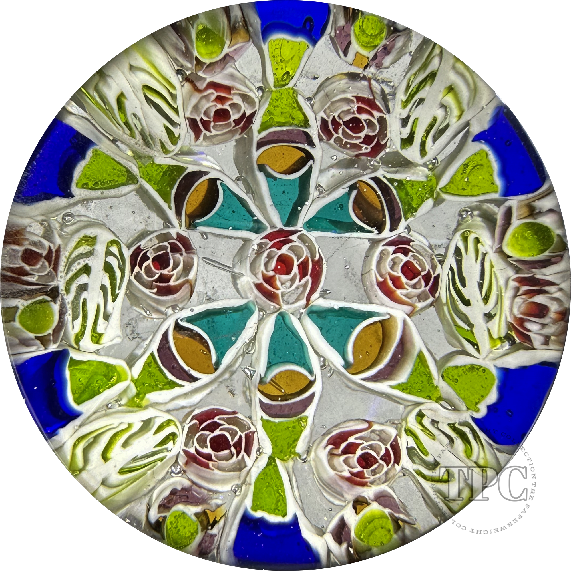 Christina Callahan 2023 Glass Art Paperweight Patterned Stained Glass Style Murrine