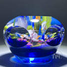 Melissa Ayotte 2010 LE Faceted Glass Art Paperweight Flamework Summer Bouquet on Blue