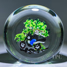 Early Michael Hunter Glass Art Paperweight Sculpture Daftie on Motorcycle