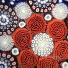 Michael Hunter 2023 Glass Art Paperweight Patterned Complex Millefiori with Roses & Lovebird Murrine