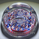 Whitefriars 1977 Glass Art Paperweight Queen's Silver Jubilee Colorful Clospack Millefiori with Crown Murrine