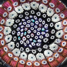 Whitefriars 1960s Faceted Glass Art Paperweight Concentric Millefiori