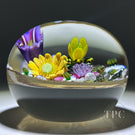 Ken Rosenfeld 2025 Glass Art Paperweight Naturalistic Flamework Wild Flowers on Sand Ground