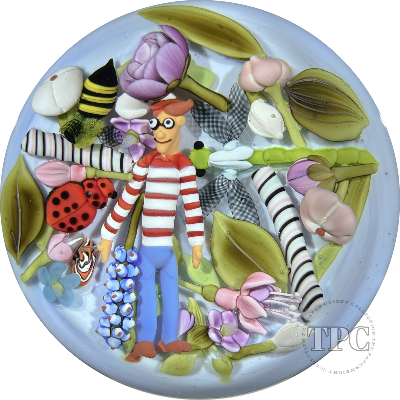 Clinton Smith 2025 Glass Art Paperweight Flamework Waldo Scramble