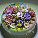 Cathy Richardson 2024 Glass Art Paperweight Flamework Pink and Purple Bouquet 1 of 1