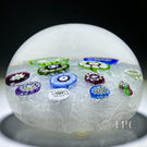 Perthshire Paperweights 1975 PP11 Glass Art Paperweight Spaced Complex Millefiori with Picture Murrine