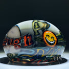 Stephen Boehme 2024 Glass Art Paperweight Figural Murrine Batman and Joker on Wig-wag