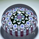 Damon MacNaught 2024 Glass Art Paperweight Concentric Complex Millefiori w/ Green Hearts
