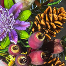 Ken Rosenfeld 2025 Magnum Glass Art Paperweight Flamework Fall Bouquet