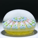 Early Perthshire Paperweights PP1 Radial Millefiori & Ribbon Twists on Yellow