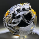 Michael Hunter 2023 Glass Art Paperweight Black & Gold Lizard