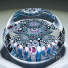 Damon MacNaught 2025 Faceted Glass Art Paperweight Complex Concentric Millefiori