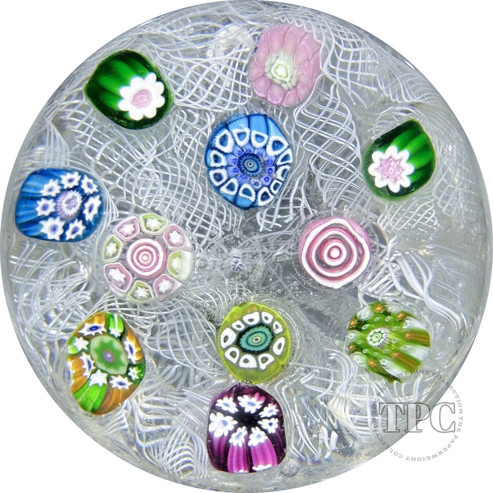 Perthshire Paperweights 1970 PP11 Glass Art Paperweight Spaced Complex Millefiori