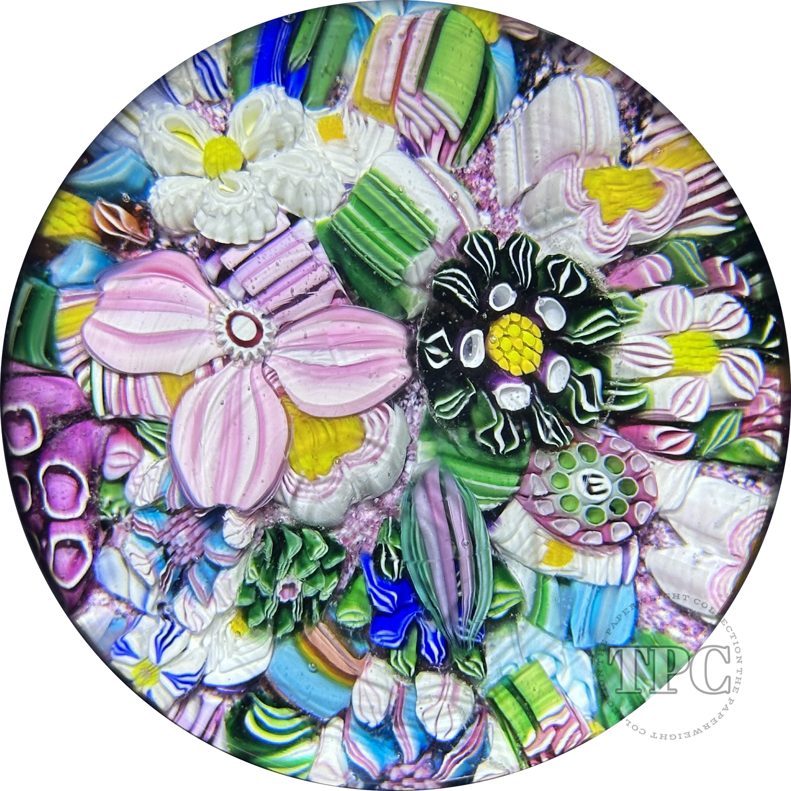Drew Ebelhare & Sue Fox 2016 Glass Art Paperweight Flamework and Complex Millefiori End-of-Day Scramble