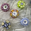 Perthshire 1981 Glass Art Paperweight Spaced Complex Millefiori on Upset White Muslin Ground PP11