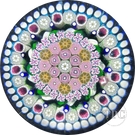 Damon MacNaught 2024 Magnum Glass Art Paperweight Complex Concentric Pink & Blue Millefiori