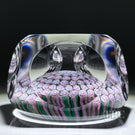 Damon MacNaught 2025 Faceted Magnum Glass Art Paperweight Millefiori Rose Cane Carpet Ground