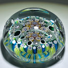 Damon MacNaught 2025 Faceted Glass Art Paperweight Complex Concentric Millefiori