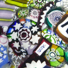 John Deacons 2010 Glass Art Paperweight Complex Millefiori Scramble with Roses
