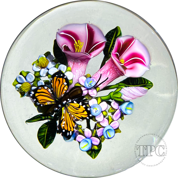 Ken Rosenfeld 2024 Glass Art Paperweight Flamework Monarch Butterfly F