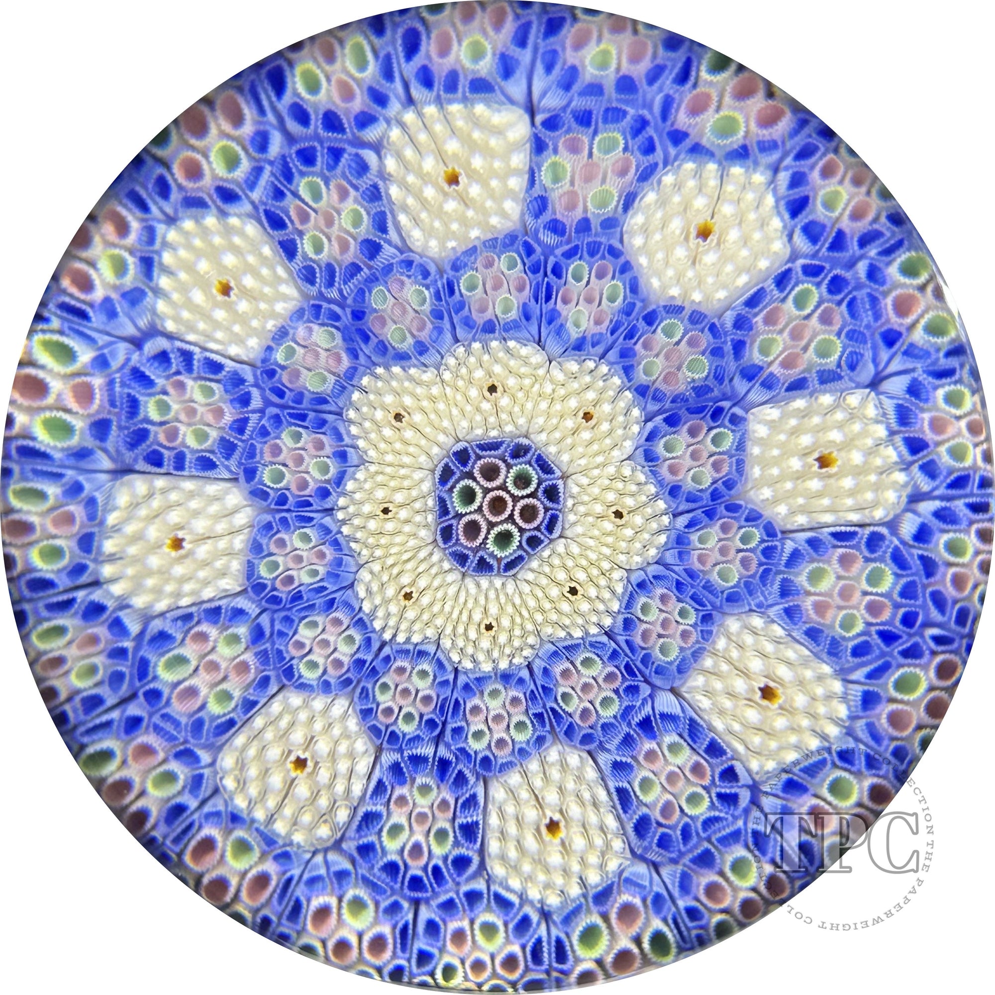 Early Michael Hunter Glass Art Paperweight Concentric Complex Pastel Colored Millefiori