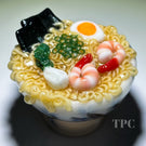 Aaron Rovner Buck 2024 Glass Art Sculptural Paperweight Large Loaded Bowl of Ramen