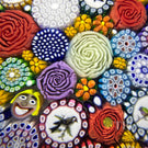 Michael Hunter Twists Studio 2024 Glass Art Paperweight Millefiori Closepack with Picture Murrine & Rose Canes