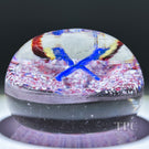 Antique Belgian Glass Art Paperweight Crossed Belgium Flags