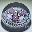 Damon MacNaught 2025 Glass Art Paperweight Patterned Concentric Complex Millefiori with Roses