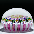 Damon MacNaught 2024 Glass Art Paperweight Concentric Complex Millefiori w/ Roses & Green Hearts