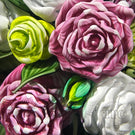 Super Magnum Mickael Hingant 2023 Glass Art Paperweight Flamework Rose Bouquet