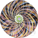 Perthshire PP21 Glass Art Paperweight Swirl Pinwheel Crown with Complex Millefiori