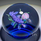 Ken Rosenfeld 2022 Glass Art Paperweight Flamework Fish with Coral and Jellyfish on Blue