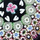 Damon MacNaught 2024 Glass Art Paperweight Concentric Complex Millefiori w/ Black Hearts