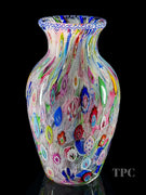 One-Of-A-Kind Saint-Louis Glass Art Vase Attributed to André Bourlard Complex Millefiori, Filigree & Ribbon Twists