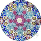 Michael Hunter 2019 Glass Art Paperweight Patterned Complex Millefiori with Roses