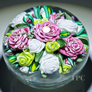 Super Magnum Mickael Hingant 2023 Glass Art Paperweight Flamework Rose Bouquet