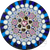 Damon MacNaught 2024 Glass Art Paperweight Concentric Complex Millefiori w/ Roses & Pink Heart Center