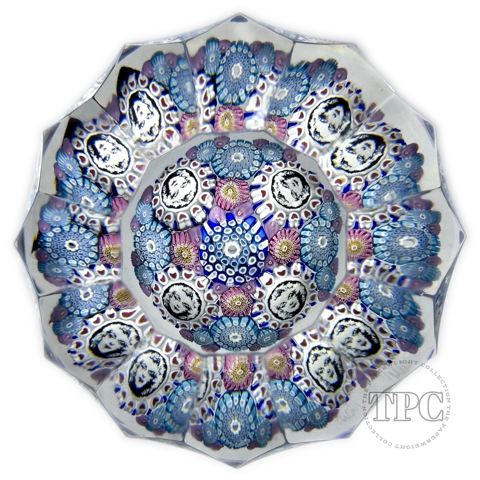 Michael Hunter 2025 Faceted Glass Art Paperweight Millefiori Marilyn Reflections